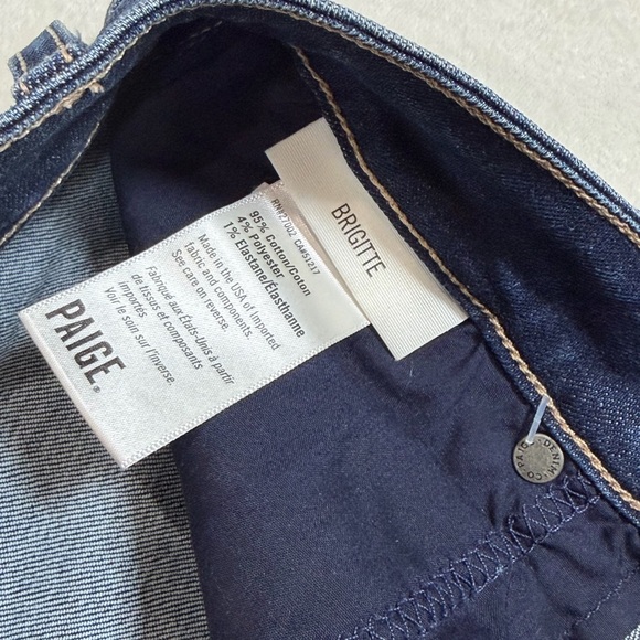 PAIGE Size 24 Women's Brigite Indigo Straight Leg Jeans Premium Designer Denim - Picture 4 of 11